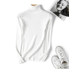 Load image into Gallery viewer, Plain Pullovers Turtleneck Sweater Women Slim knitted Shirt Winter Black Sweaters Long Sleeve Tops Female High Neck Base Jumper