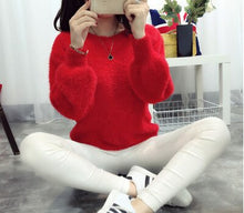 Load image into Gallery viewer, Women Candy Colors Sweaters Fashion Autumn Winter Warm Mohair
