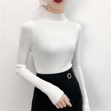 Load image into Gallery viewer, Plain Pullovers Turtleneck Sweater Women Slim knitted Shirt Winter Black Sweaters Long Sleeve Tops Female High Neck Base Jumper

