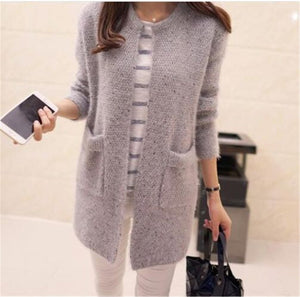 2020 Hot Women Spring Autumn Long Cardigan Sweater Coat Female Fashion Long Sleeve Crochet Girl Knitted Jacket Tops