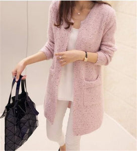 2020 Hot Women Spring Autumn Long Cardigan Sweater Coat Female Fashion Long Sleeve Crochet Girl Knitted Jacket Tops