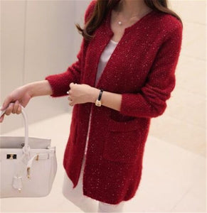 2020 Hot Women Spring Autumn Long Cardigan Sweater Coat Female Fashion Long Sleeve Crochet Girl Knitted Jacket Tops